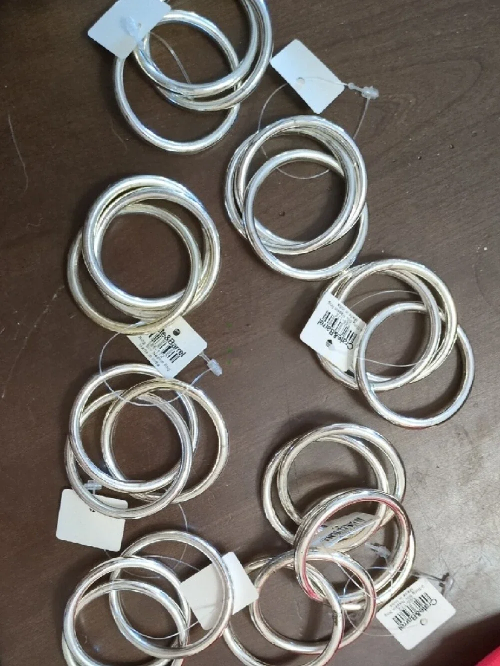 Crate & Barrel Classic Interlocking Silver Napkin Rings, 8ct, NWT